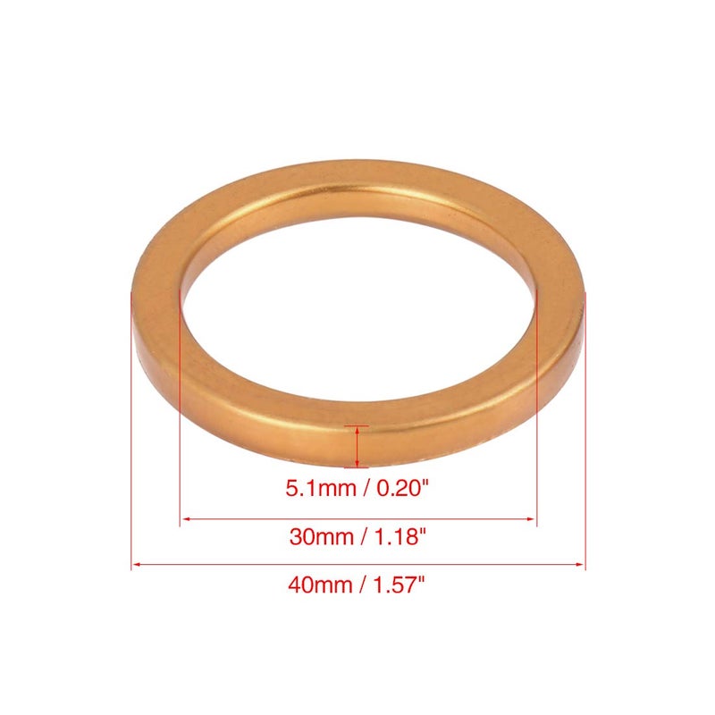 F FIERCE CYCLE 10pcs 30mm ID 40mm OD Motorcycle Exhaust Muffler Pipe Gasket Copper Tone for Honda CG125 - Image 2
